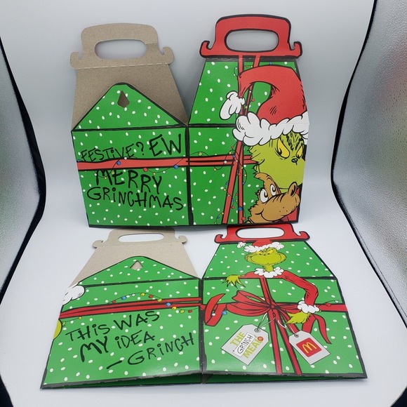 Pair Of Grinch Boxes From Grinch Meal McDonald's 2025 - Picture 2 of 2